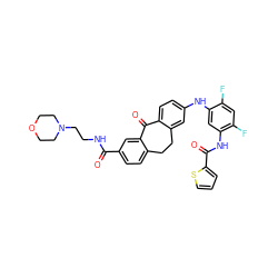 O=C(NCCN1CCOCC1)c1ccc2c(c1)C(=O)c1ccc(Nc3cc(NC(=O)c4cccs4)c(F)cc3F)cc1CC2 ZINC001772627361