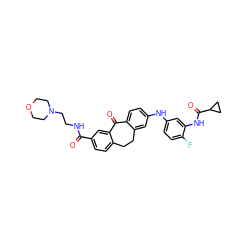 O=C(NCCN1CCOCC1)c1ccc2c(c1)C(=O)c1ccc(Nc3ccc(F)c(NC(=O)C4CC4)c3)cc1CC2 ZINC001772614507