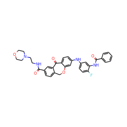 O=C(NCCN1CCOCC1)c1ccc2c(c1)C(=O)c1ccc(Nc3ccc(F)c(NC(=O)c4ccccc4)c3)cc1OC2 ZINC001772635639