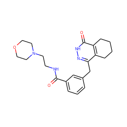 O=C(NCCN1CCOCC1)c1cccc(Cc2n[nH]c(=O)c3c2CCCC3)c1 ZINC000168348703