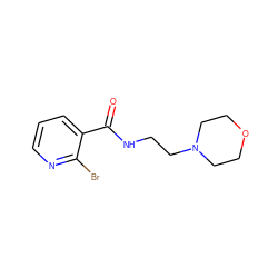 O=C(NCCN1CCOCC1)c1cccnc1Br ZINC000045390051