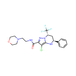 O=C(NCCN1CCOCC1)c1nn2c(c1Cl)N[C@H](c1ccccc1)C[C@H]2C(F)(F)F ZINC000013123667