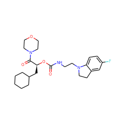 O=C(NCCN1CCc2cc(F)ccc21)O[C@@H](CC1CCCCC1)C(=O)N1CCOCC1 ZINC000014971821