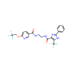 O=C(NCCNC(=O)c1nc(-c2ccccc2)[nH]c1C(F)(F)F)c1ccc(OCC(F)(F)F)nc1 ZINC000071317308