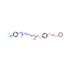 O=C(NCCNC[C@H](O)COc1ccc(OCCOC2CCCC2)cc1)Nc1ccc(C(F)(F)F)cc1 ZINC000095601422