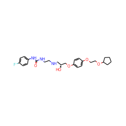 O=C(NCCNC[C@H](O)COc1ccc(OCCOC2CCCC2)cc1)Nc1ccc(F)cc1 ZINC000095601485