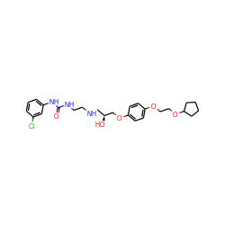 O=C(NCCNC[C@H](O)COc1ccc(OCCOC2CCCC2)cc1)Nc1cccc(Cl)c1 ZINC000095605321