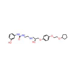 O=C(NCCNC[C@H](O)COc1ccc(OCCOC2CCCC2)cc1)Nc1cccc(O)c1 ZINC000095602199