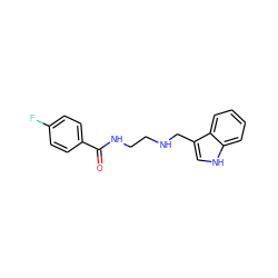 O=C(NCCNCc1c[nH]c2ccccc12)c1ccc(F)cc1 ZINC000004498144