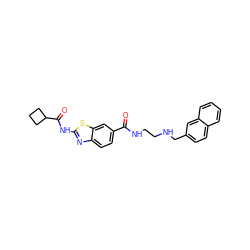 O=C(NCCNCc1ccc2ccccc2c1)c1ccc2nc(NC(=O)C3CCC3)sc2c1 ZINC000028967634