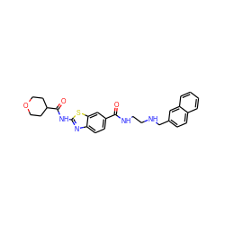 O=C(NCCNCc1ccc2ccccc2c1)c1ccc2nc(NC(=O)C3CCOCC3)sc2c1 ZINC000028967646