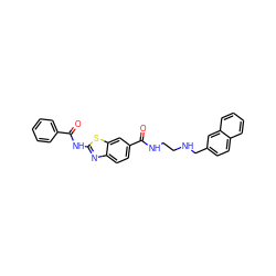 O=C(NCCNCc1ccc2ccccc2c1)c1ccc2nc(NC(=O)c3ccccc3)sc2c1 ZINC000028967666