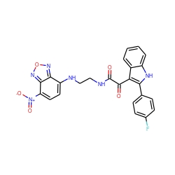 O=C(NCCNc1ccc([N+](=O)[O-])c2nonc12)C(=O)c1c(-c2ccc(F)cc2)[nH]c2ccccc12 ZINC000014977730