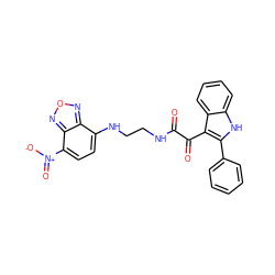 O=C(NCCNc1ccc([N+](=O)[O-])c2nonc12)C(=O)c1c(-c2ccccc2)[nH]c2ccccc12 ZINC000014977727