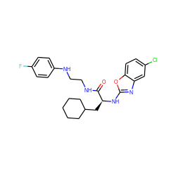 O=C(NCCNc1ccc(F)cc1)[C@H](CC1CCCCC1)Nc1nc2cc(Cl)ccc2o1 ZINC000014971591