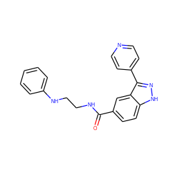 O=C(NCCNc1ccccc1)c1ccc2[nH]nc(-c3ccncc3)c2c1 ZINC000653849884