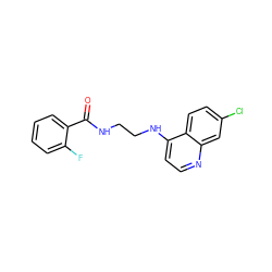 O=C(NCCNc1ccnc2cc(Cl)ccc12)c1ccccc1F ZINC000006747453