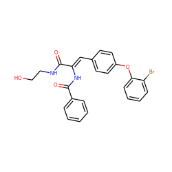 O=C(NCCO)/C(=C/c1ccc(Oc2ccccc2Br)cc1)NC(=O)c1ccccc1 ZINC000013980696