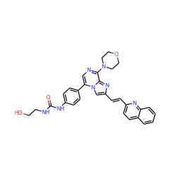 O=C(NCCO)Nc1ccc(-c2cnc(N3CCOCC3)c3nc(/C=C/c4ccc5ccccc5n4)cn23)cc1 ZINC000222025616