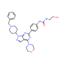 O=C(NCCO)Nc1ccc(-c2nc(N3CCOCC3)c3cnn(C4CCN(Cc5ccccc5)CC4)c3n2)cc1 ZINC000049784925