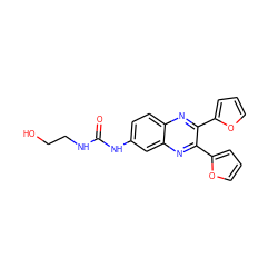 O=C(NCCO)Nc1ccc2nc(-c3ccco3)c(-c3ccco3)nc2c1 ZINC000004503486