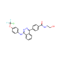 O=C(NCCO)c1ccc(-c2nnc(Nc3ccc(OC(F)(F)Cl)cc3)c3ccccc23)cc1 ZINC000003672572