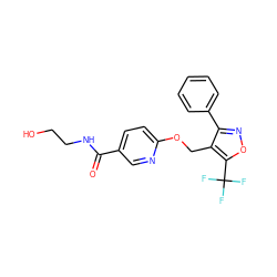 O=C(NCCO)c1ccc(OCc2c(-c3ccccc3)noc2C(F)(F)F)nc1 ZINC000143806470