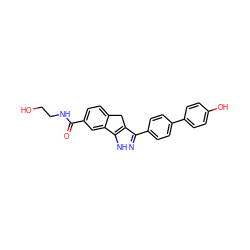 O=C(NCCO)c1ccc2c(c1)-c1[nH]nc(-c3ccc(-c4ccc(O)cc4)cc3)c1C2 ZINC000028822280