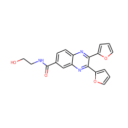 O=C(NCCO)c1ccc2nc(-c3ccco3)c(-c3ccco3)nc2c1 ZINC000004503484