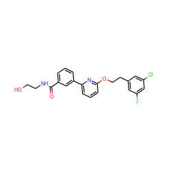 O=C(NCCO)c1cccc(-c2cccc(OCCc3cc(F)cc(Cl)c3)n2)c1 ZINC000169327843