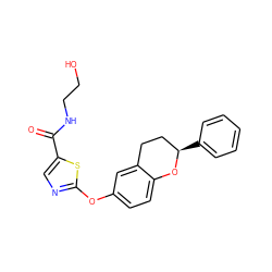 O=C(NCCO)c1cnc(Oc2ccc3c(c2)CC[C@@H](c2ccccc2)O3)s1 ZINC000169710624