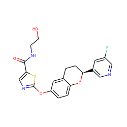 O=C(NCCO)c1cnc(Oc2ccc3c(c2)CC[C@@H](c2cncc(F)c2)O3)s1 ZINC000169710660