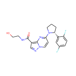 O=C(NCCO)c1cnn2ccc(N3CCC[C@@H]3c3cc(F)ccc3F)nc12 ZINC000169704234