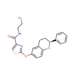 O=C(NCCO)c1csc(Oc2ccc3c(c2)CC[C@@H](c2ccccc2)O3)n1 ZINC000169710735