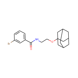 O=C(NCCOC12CC3CC(CC(C3)C1)C2)c1cccc(Br)c1 ZINC000004619135