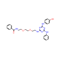 O=C(NCCOCCOCCNc1nc(Nc2ccccc2)nc(Nc2ccc(O)cc2)n1)c1ccccc1 ZINC000198470908