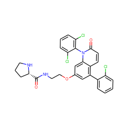 O=C(NCCOc1cc(-c2ccccc2Cl)c2ccc(=O)n(-c3c(Cl)cccc3Cl)c2c1)[C@@H]1CCCN1 ZINC000029125573