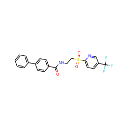 O=C(NCCS(=O)(=O)c1ccc(C(F)(F)F)cn1)c1ccc(-c2ccccc2)cc1 ZINC000045357049