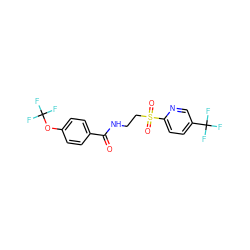 O=C(NCCS(=O)(=O)c1ccc(C(F)(F)F)cn1)c1ccc(OC(F)(F)F)cc1 ZINC000045389886