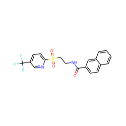 O=C(NCCS(=O)(=O)c1ccc(C(F)(F)F)cn1)c1ccc2ccccc2c1 ZINC000653780873