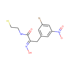 O=C(NCCS)/C(Cc1cc(Br)cc([N+](=O)[O-])c1)=N/O ZINC000044091384