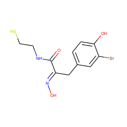 O=C(NCCS)/C(Cc1ccc(O)c(Br)c1)=N/O ZINC000030741113