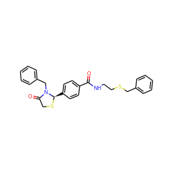 O=C(NCCSCc1ccccc1)c1ccc([C@H]2SCC(=O)N2Cc2ccccc2)cc1 ZINC000008680280