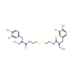 O=C(NCCSSCCNC(=O)/C(Cc1ccc(O)c(Br)c1)=N/O)/C(Cc1ccc(O)c(Br)c1)=N/O ZINC000026500814