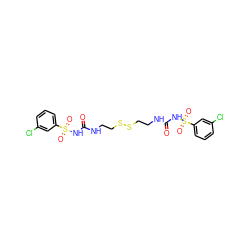 O=C(NCCSSCCNC(=O)NS(=O)(=O)c1cccc(Cl)c1)NS(=O)(=O)c1cccc(Cl)c1 ZINC000042852843