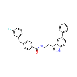 O=C(NCCc1c[nH]c2ccc(-c3ccccc3)cc12)c1ccc(Cc2cccc(F)c2)cc1 ZINC000205326823