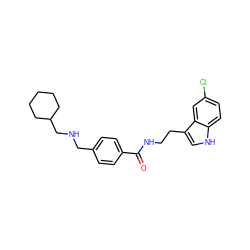 O=C(NCCc1c[nH]c2ccc(Cl)cc12)c1ccc(CNCC2CCCCC2)cc1 ZINC000205329103