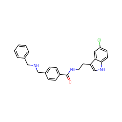 O=C(NCCc1c[nH]c2ccc(Cl)cc12)c1ccc(CNCc2ccccc2)cc1 ZINC000205325491