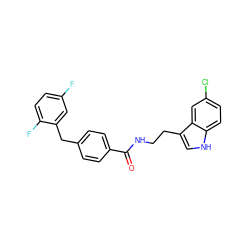 O=C(NCCc1c[nH]c2ccc(Cl)cc12)c1ccc(Cc2cc(F)ccc2F)cc1 ZINC000205311424