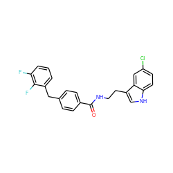 O=C(NCCc1c[nH]c2ccc(Cl)cc12)c1ccc(Cc2cccc(F)c2F)cc1 ZINC000205318304